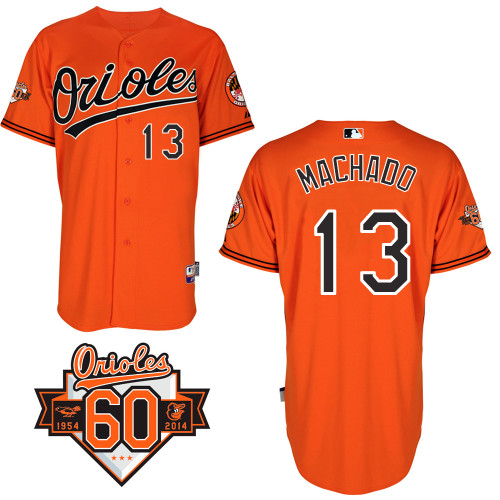 Manny Machado #13 MLB Jersey-Baltimore Orioles Men's Authentic Alternate Orange Cool Base Baseball Jersey